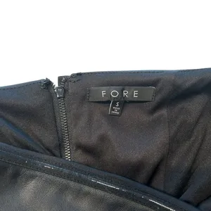 Fore Size S Faux Leather Tube Top Black Cropped Going Out Top Baddie Cocktail‎ thumbnail 4
