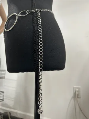 Source Unknown Silver Link Circle Chain Waist Belt thumbnail 3