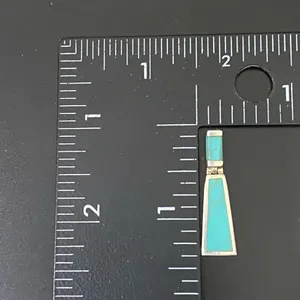 Vintage Sterling Silver 925 Native American Turquoise Inlay Door Knocker Pendant thumbnail 4