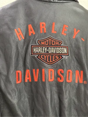 Vintage HARLEY DAVIDSON Black Leather Ruched Motorcycle Jacket Women’s Size L thumbnail 8