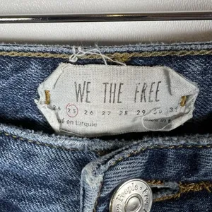 We The Free Jeans Straight Leg Raw Hem Medium Wash Women's Size‎ 25 Boho thumbnail 6