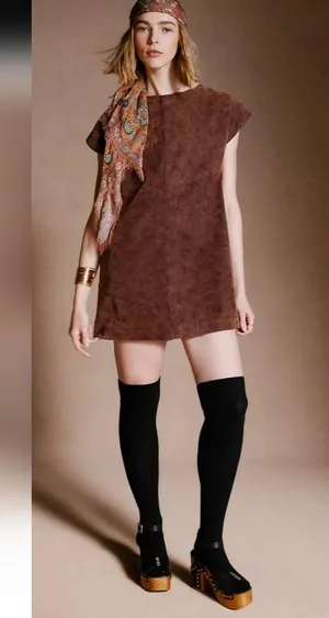 NWT Free People Sawyer Mini Dress Color: Chicory Coffee Size XS thumbnail 5