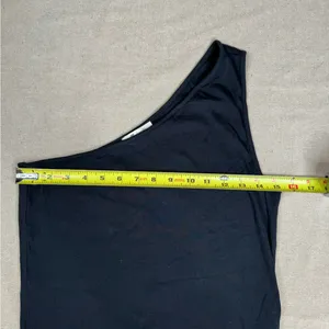 Madewell One-Shoulder Ribbed Tank Top Womens XL Black Slim Stretch Fitted thumbnail 5
