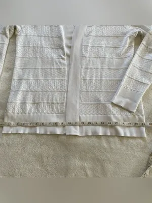 Karen Scott White Knit Cardigan size L thumbnail 8
