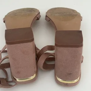 Lulu’s Suede Pink Gold Lace Up Strappy 3.5” Heel in Women’s Size 6.5 thumbnail 6
