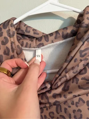 Leopard Print Pullover Hoodie in Taupe & Dark Brown thumbnail 3