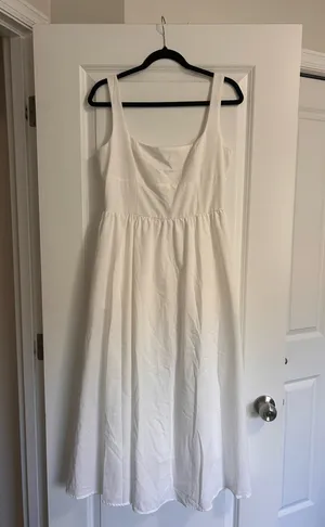 New Showpo Khari Midi Dress Linen Look Square A Line Dress Size 8 MSRP $119 thumbnail 3