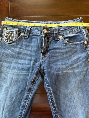 MISS ME Signature Rise 2000s Y2K Embellished Glitzy Sparkly Skinny Jeans 27 thumbnail 11