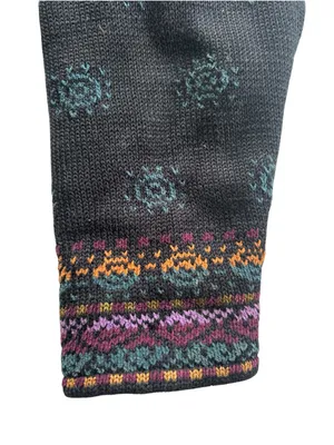 Vintage Cat Knit Sweater Jacket Sz L Novelty Folk Art Granny Cottage Whimsigoth thumbnail 5