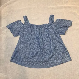 See You Monday Large Blue Paisley Cold Shoulder Top Blouse Boho Flutter Sleeve thumbnail 6