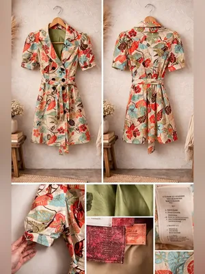 Vintage inspired belted trench-coat style dress Size- XS thumbnail 4