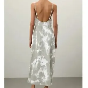 Thakoon Sleeveless Tie Dye Maxi Slip Dress Open Back Scoop Neck 0 Sage Green thumbnail 5