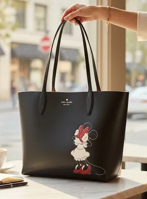 NWOT Kate Spade New York x Disney Reversible Minnie Mouse Large Tote w Wristlet thumbnail 1