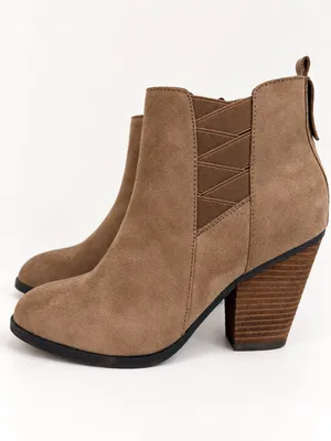 Mix No. 6 Taupe Vincee Faux Suede Chelsea Ankle Boots Chunky Block Heel Size 8.5 thumbnail 7