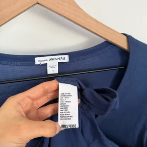 James Perse 1‎ Small Scoop Neck Short Sleeve Pocket Tee Royal Blue Relaxed thumbnail 2