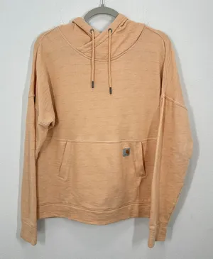 Carhartt Peach Orange Heathered Pullover Hoodie Thumbholes Women's Medium Casual thumbnail 1