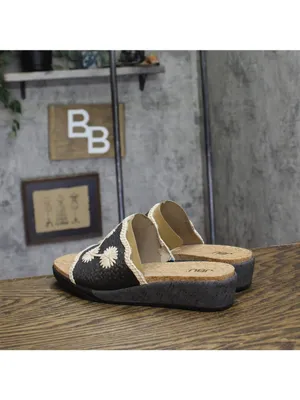 NWT JBU By Jambu Comfort Casual Fashion Slip On Wedge Sandal Black / White 9.5M thumbnail 8