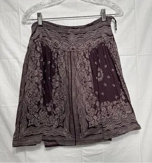 Blue Plate Bandana Print Flowy Lined Side Zip 100% Cotton Skirt size L y2k thumbnail 1