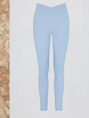 NWT Bo+Tee Matching Set Soft Active Pocket Leggings & Sports Bra Sky Blue S $125 thumbnail 4