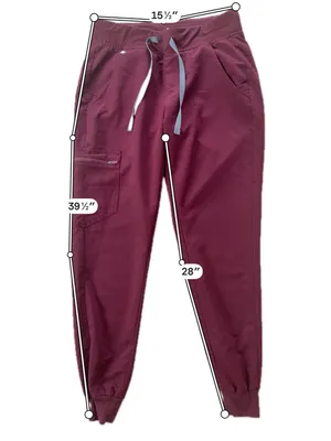 FIGS Technical Collection Zamora Jogger Scrub Pants Burgundy Size XS thumbnail 3