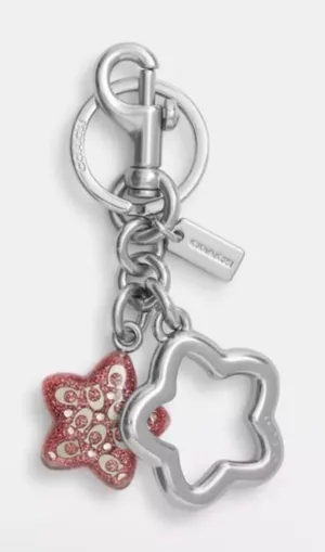 Coach Star Bag Charm- Silver/Red thumbnail 1