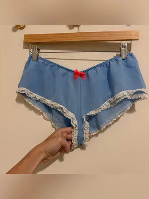 Victoria's Secret Blue and White Lace Trim Sleep Shorts size Small thumbnail 2