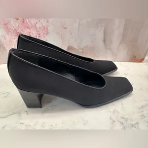 Stuart Weitzman Black Gore-Tex Rainaway Pumps Block Heel Women’s 8AAA Square Toe thumbnail 6