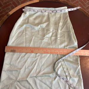 Abercrombie & Fitch Light Green Midi Satin Skirt with Slit‎ Size XXSP thumbnail 8