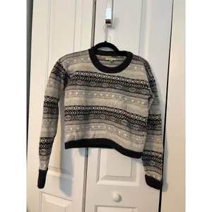 Burberry Brit Wool‎ Cashmere Fair Isle Sweater Grey Black XL Pullover thumbnail 2