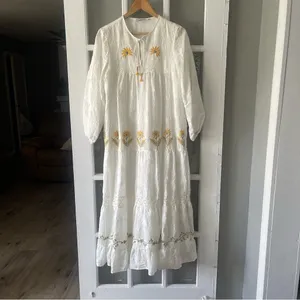 Zara Crochet Embroidered Dress Maxi‎ Bloggers Fav thumbnail 9