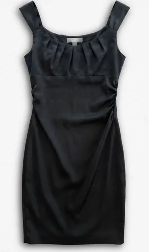 Vintage Maggy London Black Cocktail Dress Pleated Ruched Sheath Size‎ 4 thumbnail 1