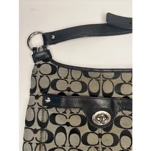 Coach Penelope F15513 Signature Y2K Turnlock Crossbody Shoulder Bag Black thumbnail 10