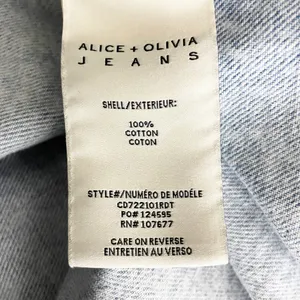 Alice And Olivia Dean Boxy Cropped Cotton Button Front Jean Denim Jacket Acid XS thumbnail 4