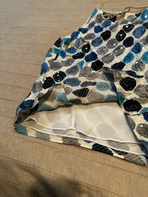 Ann Taylor Blue, Navy and Gray Sequin Halter Camisole thumbnail 3