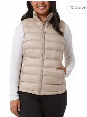 32 Degrees Heat Women’s Puffer Vest in Beige thumbnail 1