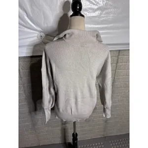 Amazon Light Grey Ribbed Quarter Zip Sweater Ring Pull Small thumbnail 4