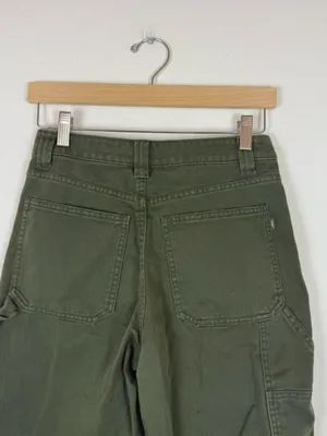 Aritzia TNA dark green wide leg baggy cargo pants thumbnail 6