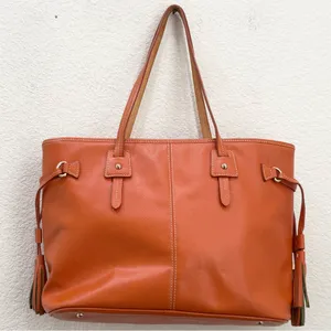 Authentic Dooney & Bourke Davis Tassel Orange Saffiano Leather Large Tote Bag thumbnail 8