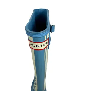 Hunter Womens Blue & Cream Striped Tall Rain Boots Size 5 thumbnail 10