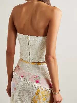 LoveShackFancy Arno Bustier in Antique White thumbnail 2