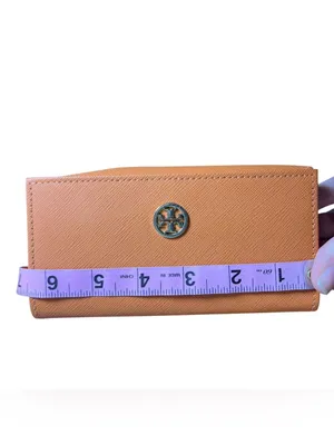 Tory Burch Orange Saffiano Leather Sunglasses Case Eyeglasses Case Travel Bag thumbnail 10