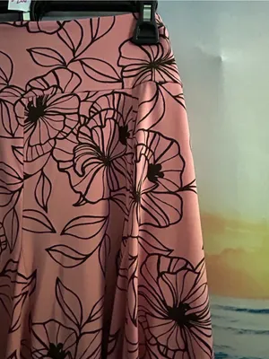 Apt. 9 Women's Pink Floral A-Line Stretch Waist Skirt SZ Large thumbnail 3