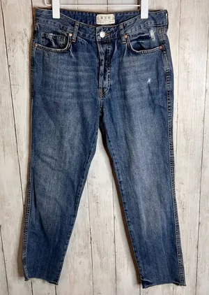 Free People Slim Boyfriend Raw Hem Jeans M2 thumbnail 1