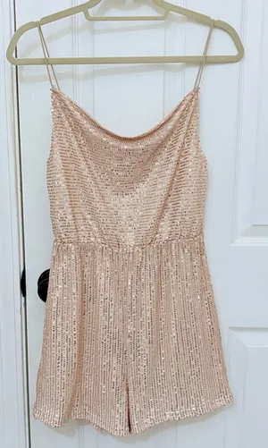 D&M Sequin Gold Romper Size M thumbnail 1