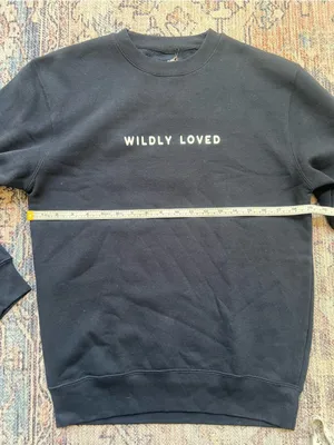 Crowned Free NWT Wildly Loved Navy Crewneck Sweatshirt Pullover - Women’s Small thumbnail 8