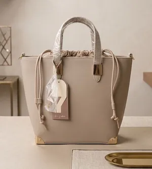NWT Yani J'adore Elysian Collection Tote Bag Taupe Gold Hardware Convertible thumbnail 1