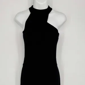 Marcella Sonata‎ Ponte Knit Midi Cocktail Dress Small Black Asymmetric Cutout thumbnail 4
