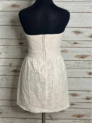 Pins and Needles cream blush lace strapless fit & flare dress Size 6 coquette thumbnail 4