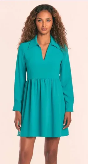 Amanda Uprichard Althea Dress Teal Long Sleeve‎ NEW NWT thumbnail 1
