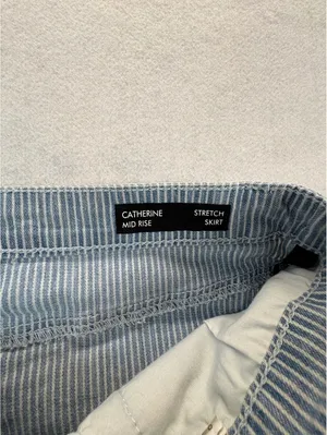 Buffalo David Bitton Catherine Stretch Denim Skirt Striped Button Front 16 Waist thumbnail 5